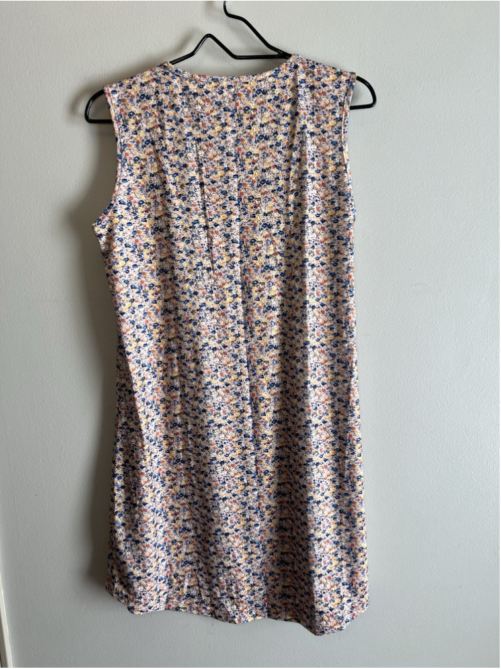 Wyobmus Square Neck Tank Top Sleeveless Dress Pleated Woman Size Medium Floral - Picture 6 of 11
